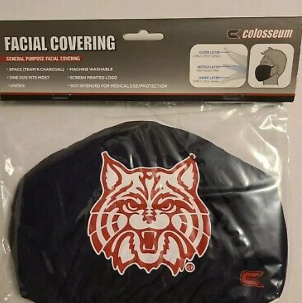 NWT Unisex Arizona Wildcats Colosseum 2 Pack Face Masks